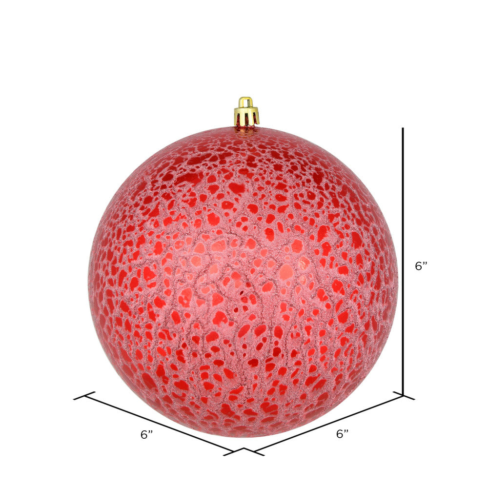 Red --- Drilled Crackle Finish Ball Ornament -- Various Sizes by Vickerman®