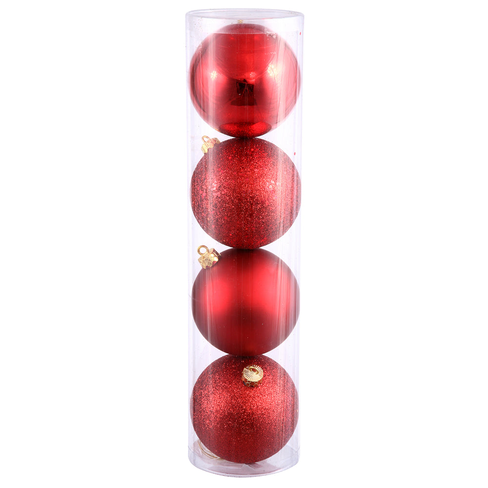 Red --- Ball Ornaments Set --- Assorted Finishes -- Various Sizes by Vickerman®