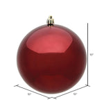 Load image into Gallery viewer, Burgundy --- Shiny Finish - Ball Ornament -- Various Sizes by Vickerman®
