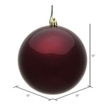 Load image into Gallery viewer, Burgundy --- Candy Finish - Ball Ornament -- Various Sizes by Vickerman®
