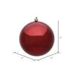Load image into Gallery viewer, Burgundy --- Shiny Finish - Ball Ornament -- Various Sizes by Vickerman®
