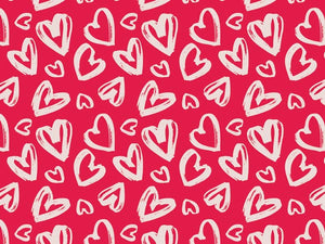 Tissue Paper Pack --- 12 sheets --- 20 in x 30 in --- White Brushed Hearts