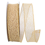 Load image into Gallery viewer, Web Natural Wire Edge Ribbon -- Various Sizes --- Natural Color
