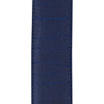 Load image into Gallery viewer, Back view of the Florist Basics Navy Dupioni wired ribbon illustrating the smooth polyester backing and durable stitched wired edge.
