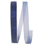 Load image into Gallery viewer, Chiffon Mono Sheer Ribbon -- Navy Color --- Various Sizes
