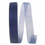 Load image into Gallery viewer, Chiffon Mono Sheer Ribbon -- Navy Color --- Various Sizes
