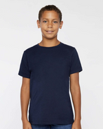 Load image into Gallery viewer, Youth Cotton Fine Jersey T-Shirt -- Navy
