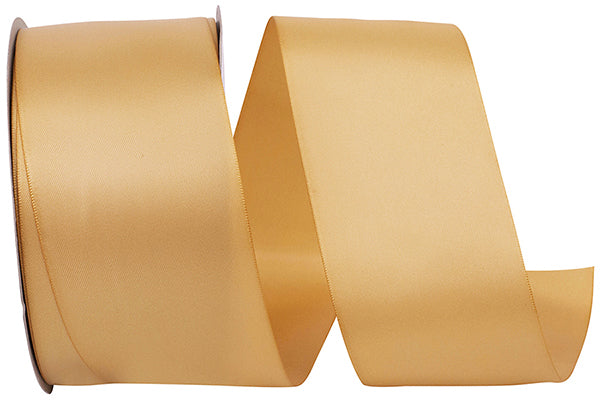 Double Face Satin Ribbon -- Old Gold Color --- Various Sizes