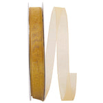 Load image into Gallery viewer, Chiffon Mono Sheer Ribbon -- Old Gold Color --- Various Sizes
