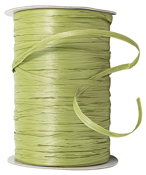 Premium - Matte Finish Raffia Ribbon --- 1/4in x 100 yards --- Olive Color