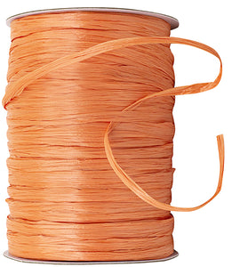Premium - Matte Finish Raffia Ribbon --- 1/4in x 100 yards --- Orange Color