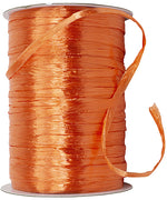 Load image into Gallery viewer, Premium - Pearl Finish Raffia Ribbon --- 1/4in x 100 yards --- Orange Color
