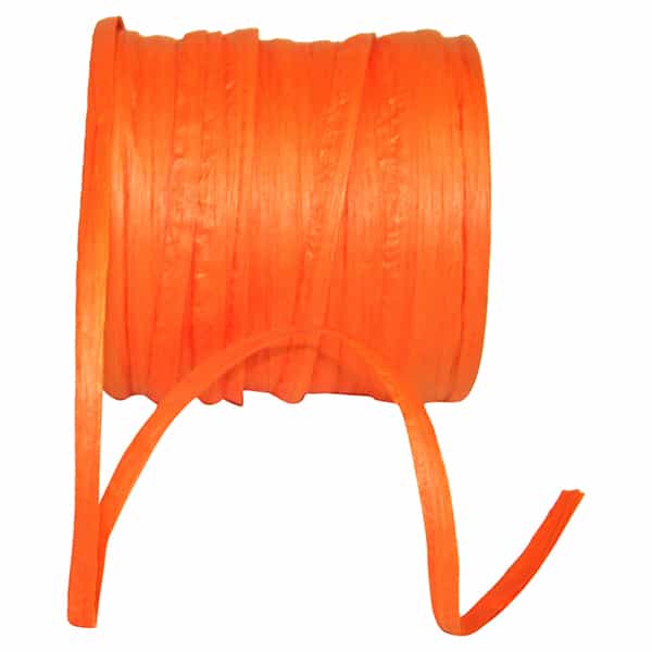 Paper Raffia Ribbon --- 1/4in x 100 yards --- Orange Color – Blanks for ...
