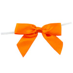 Load image into Gallery viewer, Satin Twist Tie Bows -- Various Sizes --- 100 or 50 Pieces p/pack,  Orange
