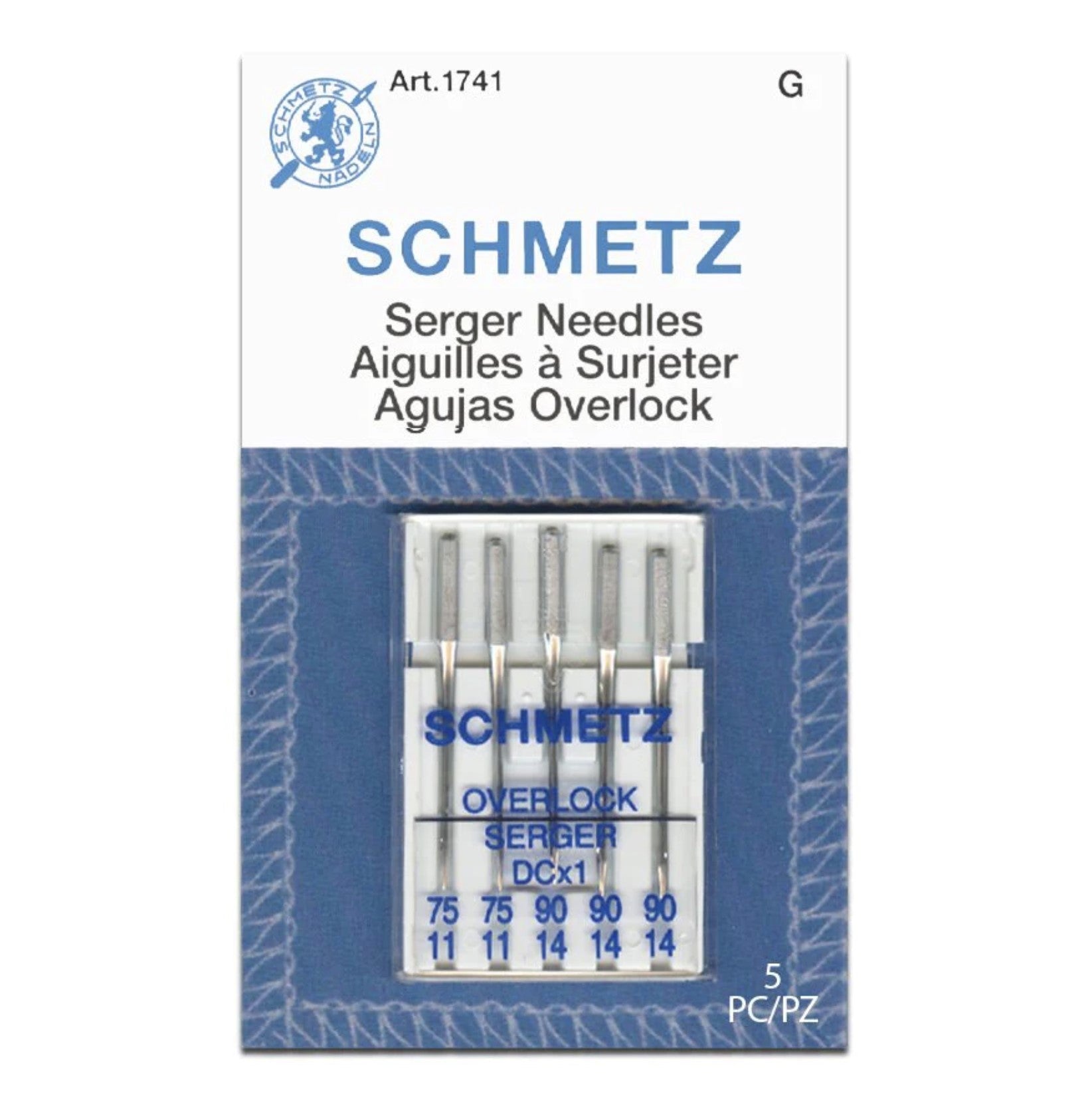 Serger / Overlock -- Machine Needles (DCx1), Assorted Sizes by Schmetz®