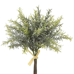 10 in --- Green / Gray Color -- Rosemary Herb - Artificial Flower Bush (6 Stems per bundle)