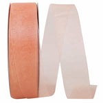 Load image into Gallery viewer, Chiffon Mono Sheer Ribbon -- Peach Color --- Various Sizes
