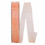 Load image into Gallery viewer, Chiffon Mono Sheer Ribbon -- Peach Color --- Various Sizes
