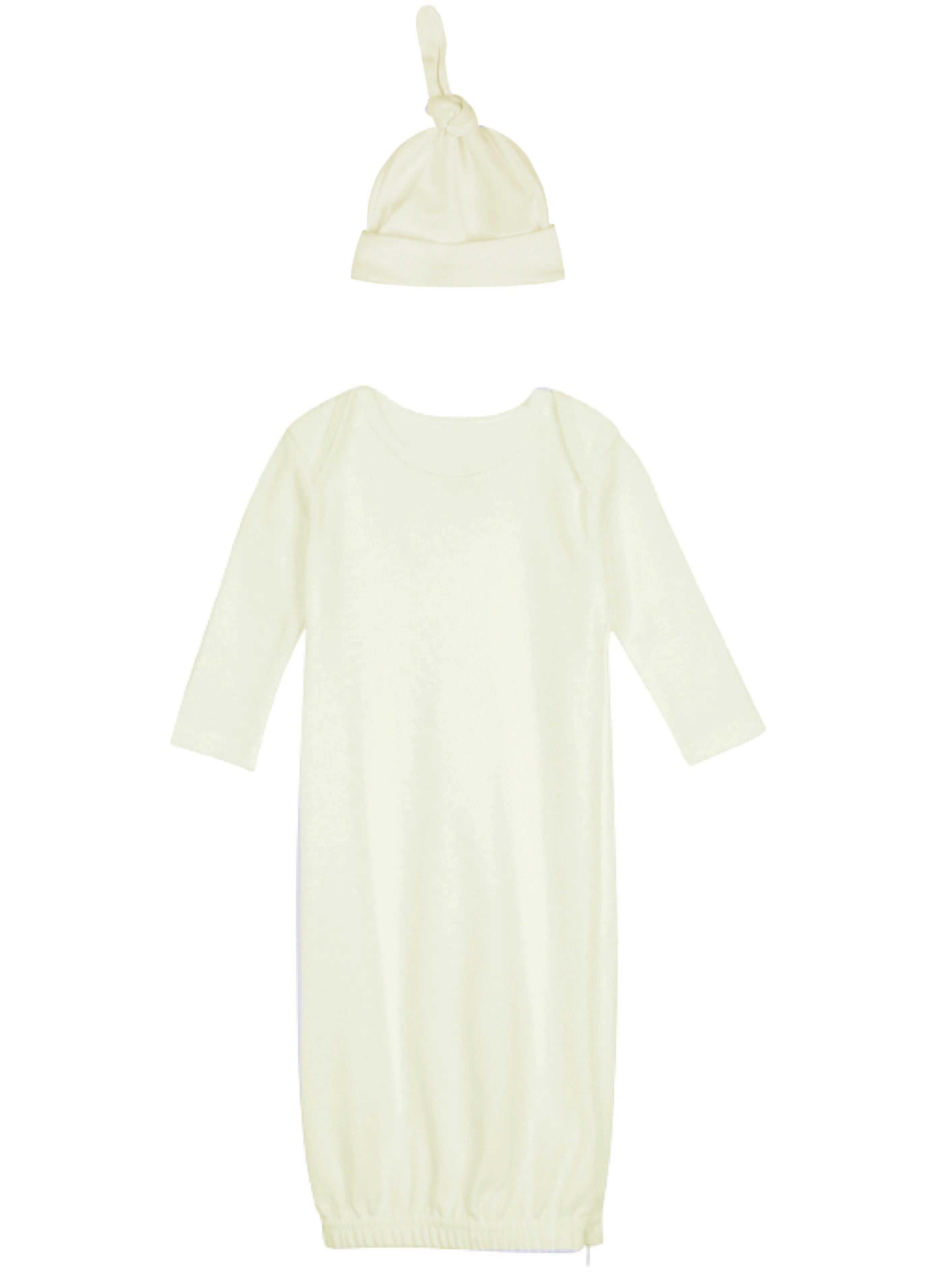Baby Embroidery Sleep Gown Blank Set, Pearl Color
