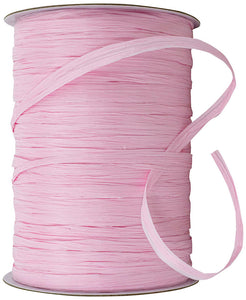 Premium - Matte Finish Raffia Ribbon --- 1/4in x 100 yards --- Pink Color