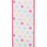 Load image into Gallery viewer, Easter Ribbons -- Aspirin Pastel Multi Dot Wire Edge Ribbon -- Pink -- Various Sizes
