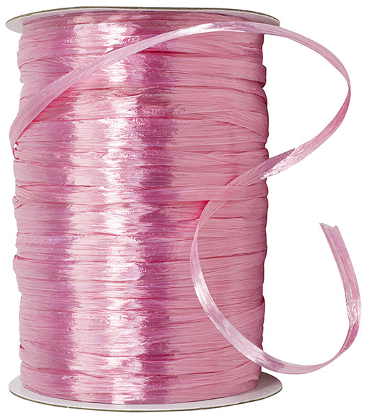 Pink Raffia Ribbon Premium - Pearl Finish Raffia Ribbon --- 1/4in x 100 yards --- Pink Co ...
