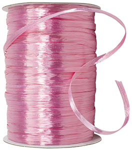 Premium - Pearl Finish Raffia Ribbon --- 1/4in x 100 yards --- Pink Color