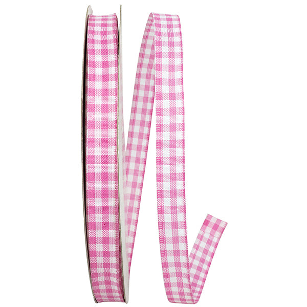 Easter Ribbons -- Great Gingham Wire Edge Ribbon -- Pink Color -- Various Sizes