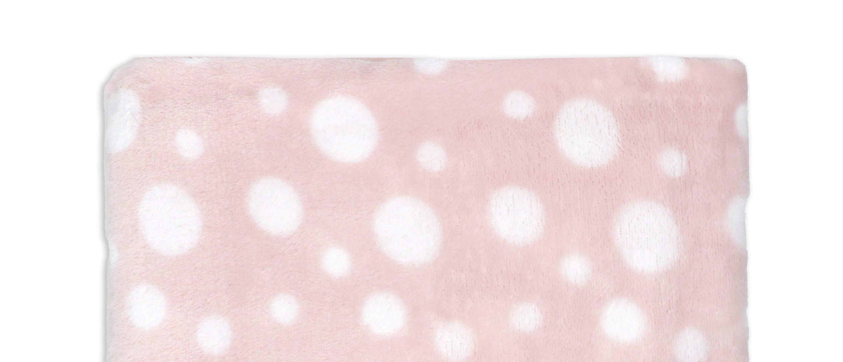 Dotted Flannel Fleece Baby Blanket, 30 x 36 in, Pink & White Color