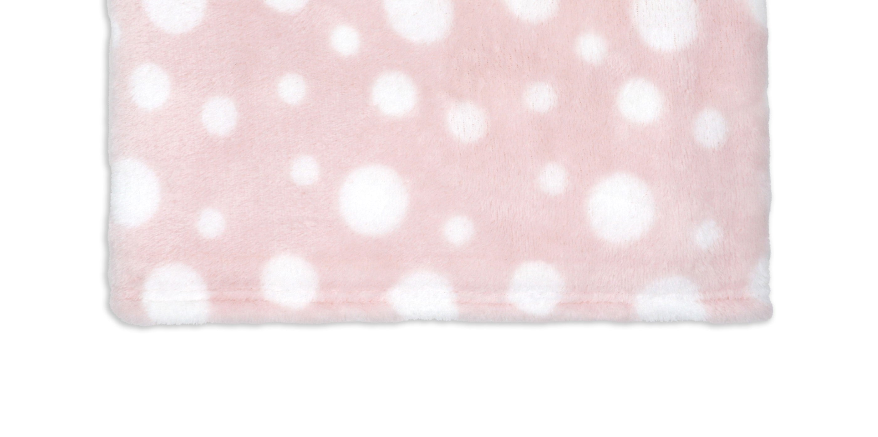 Dotted Flannel Fleece Baby Blanket, 30 x 36 in, Pink & White Color