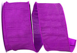 Load image into Gallery viewer, Full roll of Florist Basics Plum Dupioni Supreme Wired Edge Ribbon measuring 2½ inches by 20 yards, ideal for Christmas trees, garlands, floral arrangements, and decorative bows.
