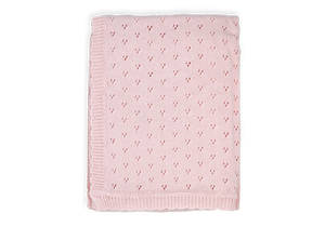 Pointelle Baby Blanket -- 30 x 40 in - Pink Color