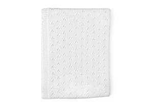 Pointelle Baby Blanket -- 30 x 40 in - White Color