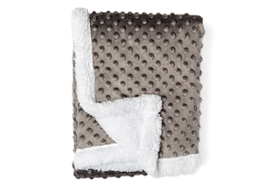 Popcorn Sherpa Baby Blanket -- 30 x 40 in - Charcoal Color