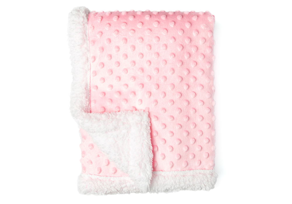 Popcorn Sherpa Baby Blanket -- 30 x 40 in - Pink Color