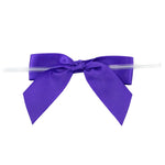 Load image into Gallery viewer, Satin Twist Tie Bows -- Various Sizes --- 100 or 50 Pieces p/pack,  Purple
