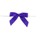 Load image into Gallery viewer, Satin Twist Tie Bows -- Various Sizes --- 100 or 50 Pieces p/pack,  Purple
