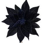 Load image into Gallery viewer, Midnight Blue Color - Poinsettia Velvet Stem - Artificial Flower Christmas Decoration --- 18” Bloom / 21.5” Length --- 2 per Bag --- by Vickerman®
