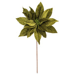 Load image into Gallery viewer, Green Lime Color - Poinsettia Velvet Stem - Artificial Flower Christmas Decoration --- 18” Bloom / 21.5” Length --- 2 per Bag --- by Vickerman®
