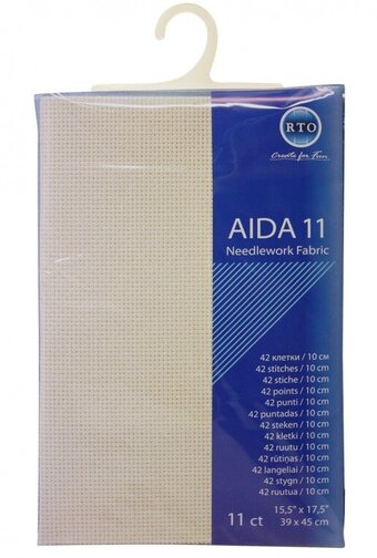 11 Count --- Ecru Color --- AIDA 11 -- Pre-cut Needlework Fabric --- 15.5in x 17.5in  by RTO®
