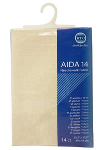 14 Count --- Dark Ecru Color --- AIDA 14 -- Pre-cut Needlework Fabric --- 15.5in x 17.5in  by RTO®