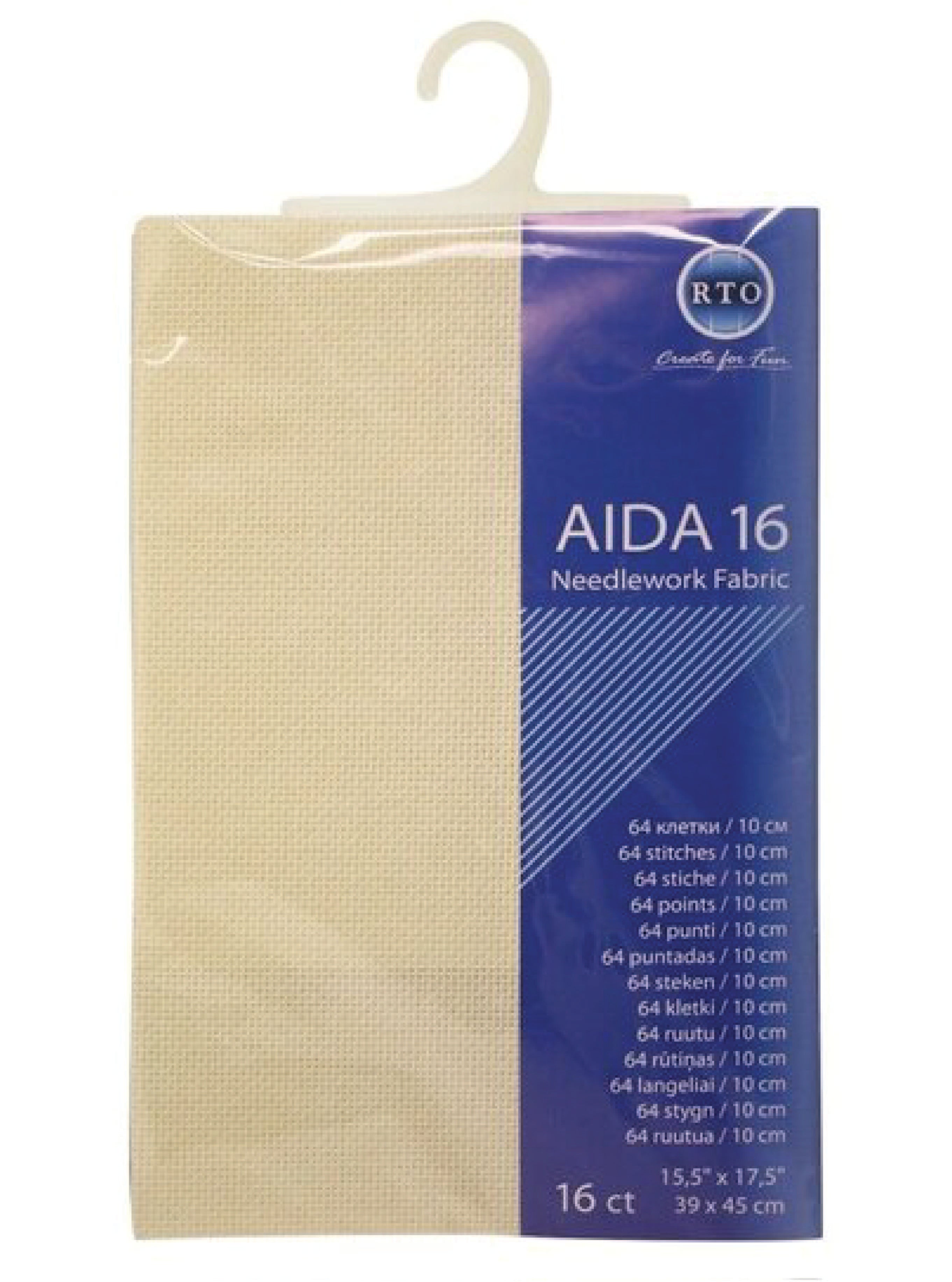 16 Count --- Dark Ecru Color --- AIDA 16 -- Pre-cut Needlework Fabric --- 15.5in x 17.5in  by RTO®