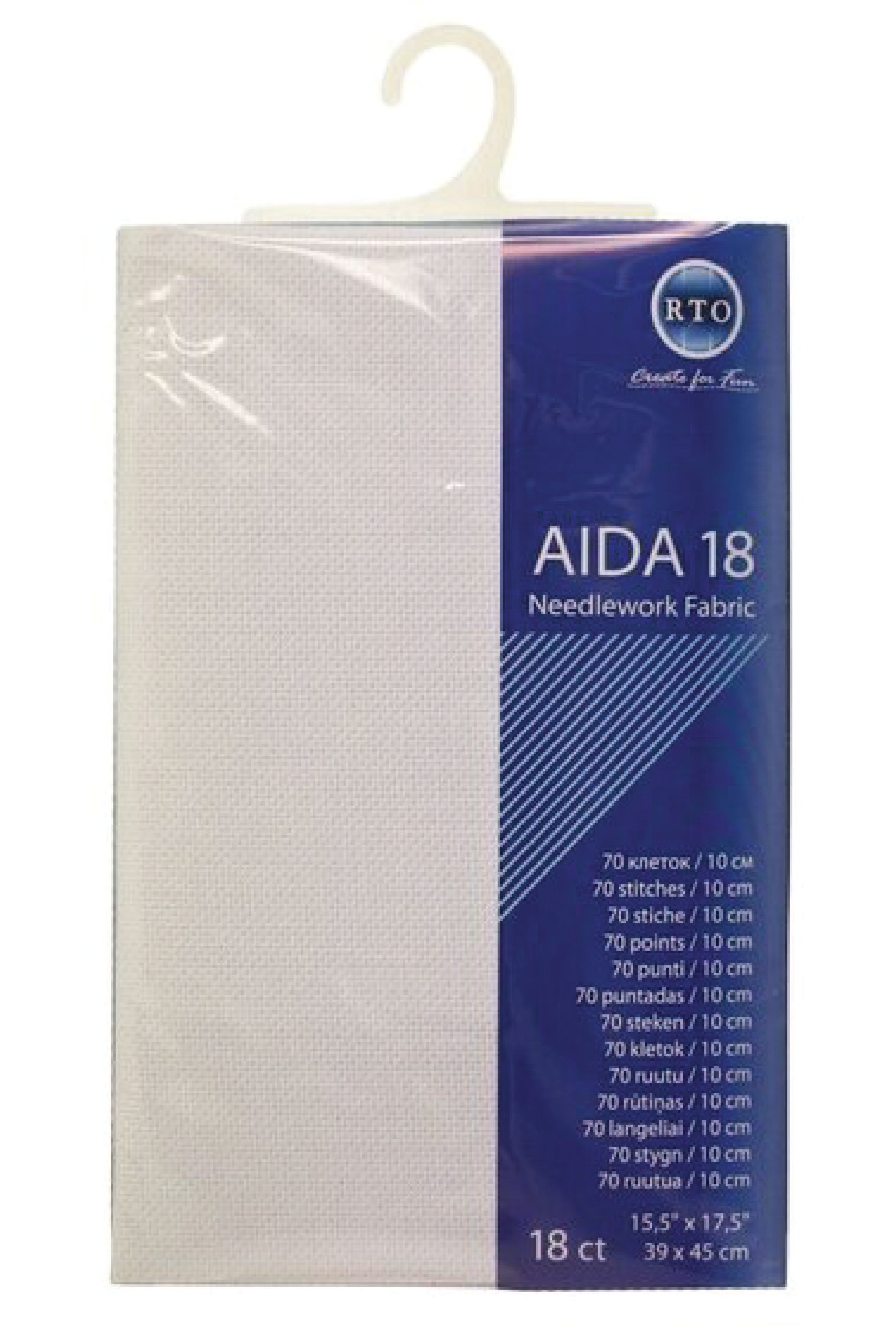 18 Count --- White Color --- AIDA 18 -- Pre-cut Needlework Fabric --- 15.5in x 17.5in  by RTO®