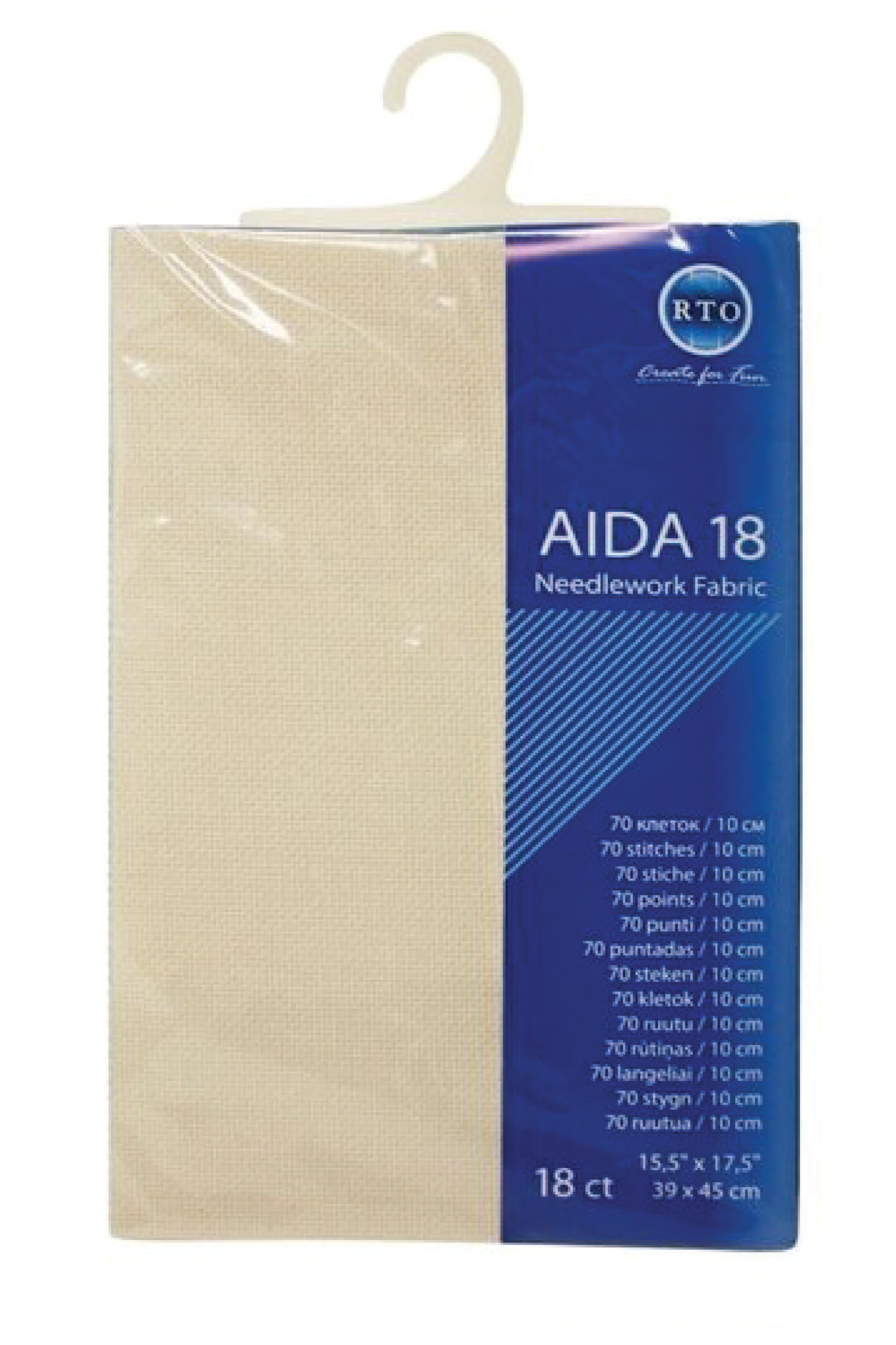 18 Count --- Dark Ecru Color --- AIDA 18 -- Pre-cut Needlework Fabric --- 15.5in x 17.5in  by RTO®