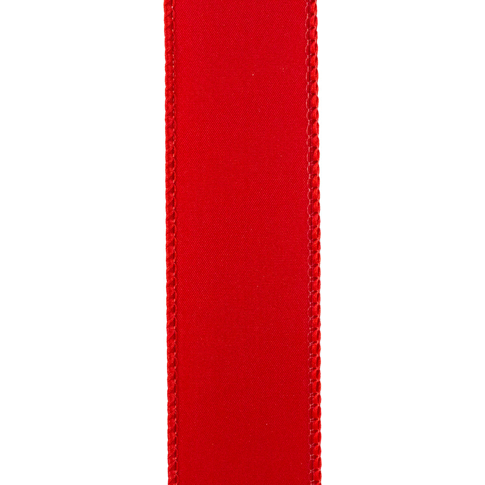 Outdoor Ribbon --- 1-1/2 inch  x  10 yards - Value Velvet Wired Edge Ribbon -- Red Color