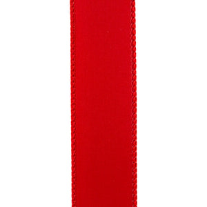 Outdoor Ribbon --- 1-1/2 inch  x  10 yards - Value Velvet Wired Edge Ribbon -- Red Color