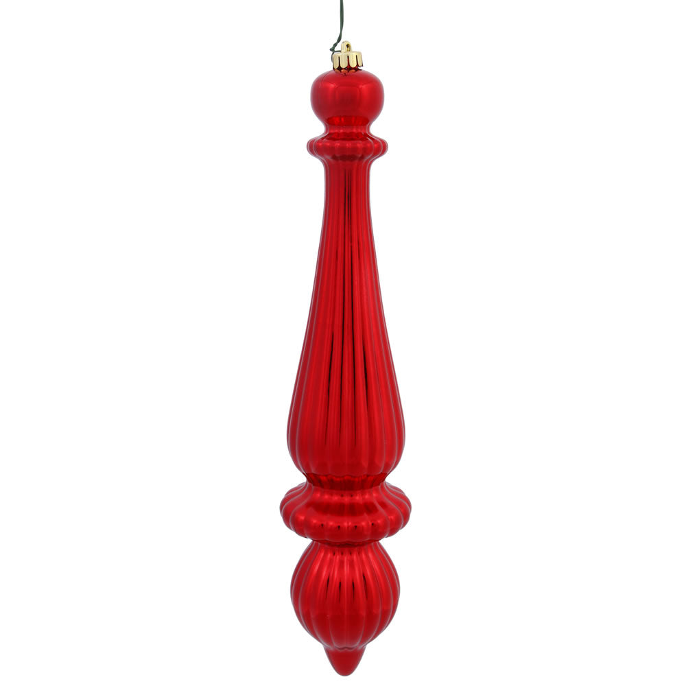 14" -- Red Shiny -- Finial Drop Ornament (Pack of 2) by Vickerman®