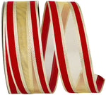 Load image into Gallery viewer, Outdoor Ribbon --- 2 ½ inch -  Red Color - Spirit Holiday Overlay Wired Edge Ribbon, Various Yard Lengths
