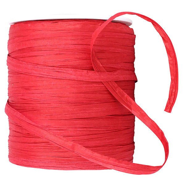 Paper Raffia Ribbon --- 1/4in x 100 yards --- Red Color