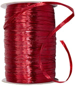Load image into Gallery viewer, Premium - Pearl Finish Raffia Ribbon --- 1/4in x 100 yards --- Red Raspberry Color
